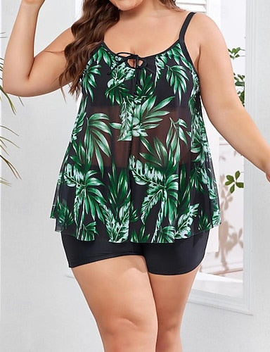 Bathing Suit 2 Pieces Swimsuits Tropical Ultra Light (ul) Uv Protection Elastic Sleeveless Swimwear Surfing Snorkeling Summer