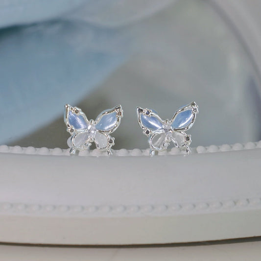 Blue Butterfly Stud Earrings