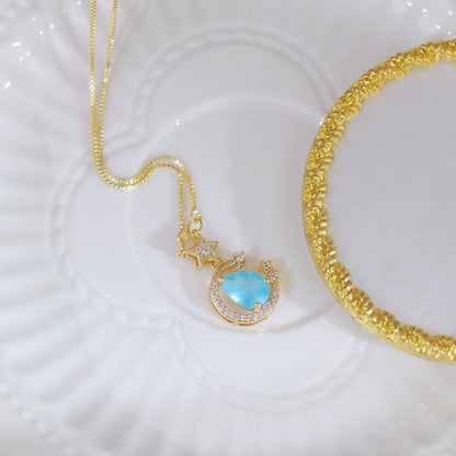 Miley Blue Gem Necklace