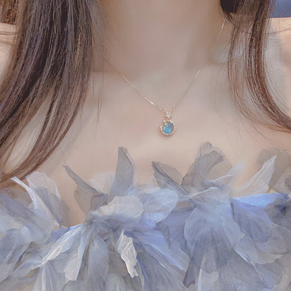 Miley Blue Gem Necklace