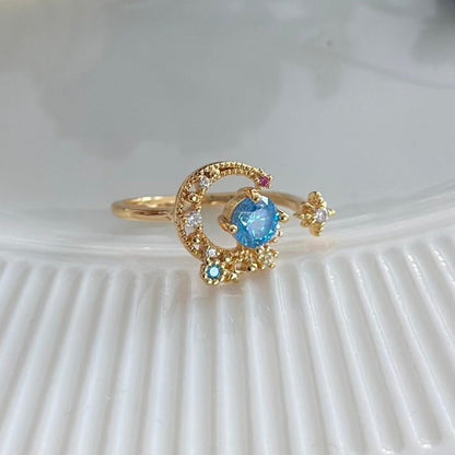 [] Jodie Blue Moon and Star Ring