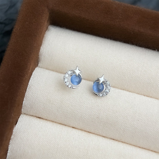 Blue Moonlight Stud Earrings