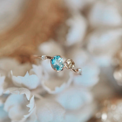 [] Blue Starlit Ring