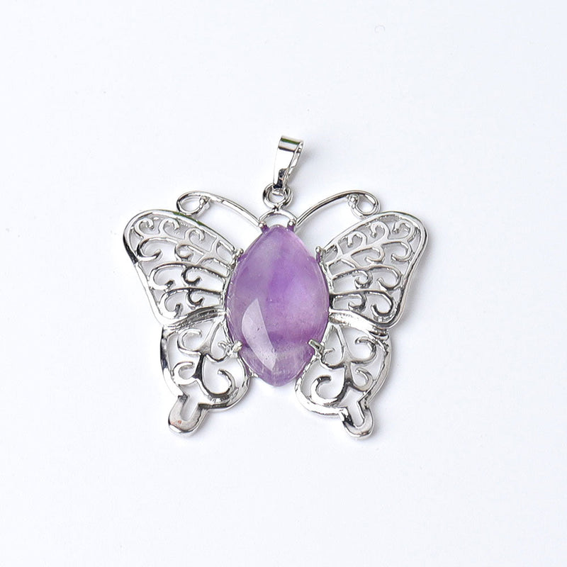 Butterfly Crystal Pendant 1.6 Inches | Healing Energy Gem