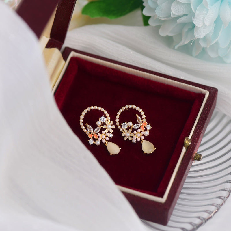 Lyric Butterfly Flower Earrings