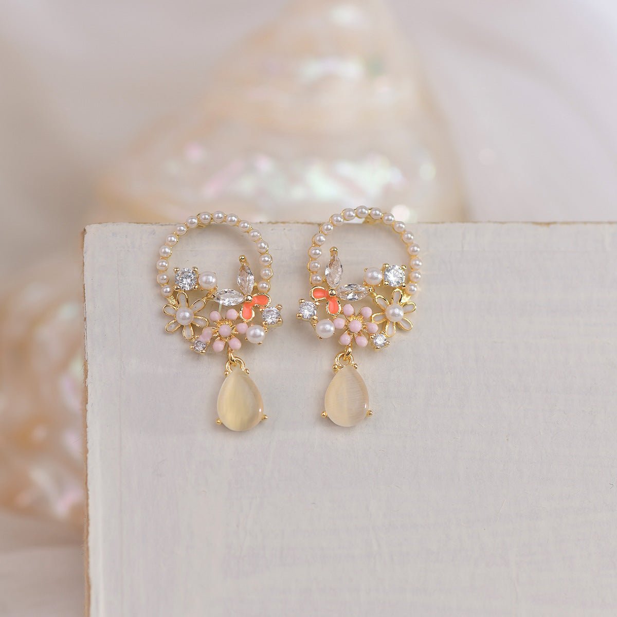 Lyric Butterfly Flower Earrings