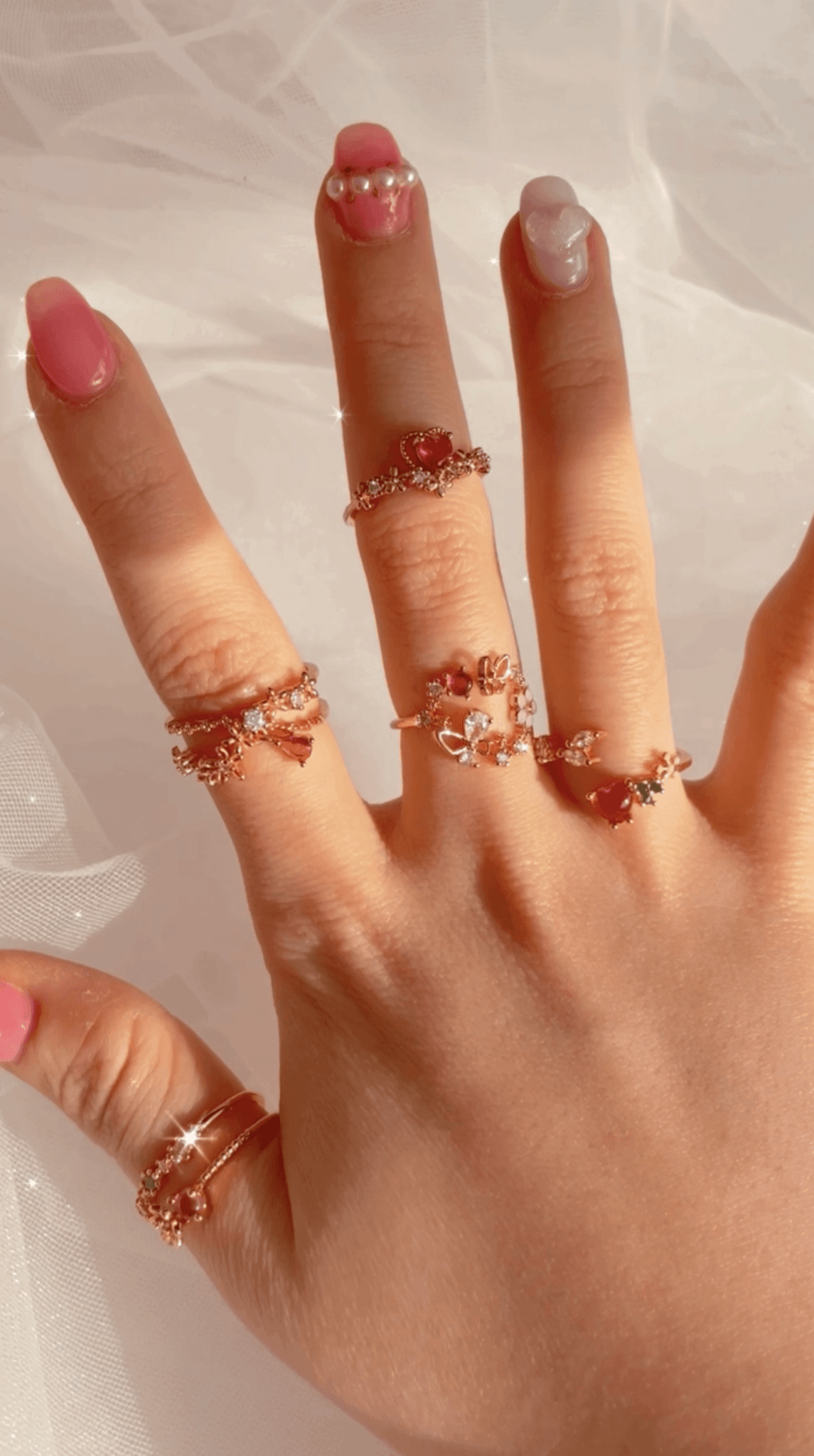 [] Posy Butterfly Flower Ring