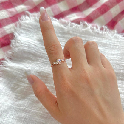[] Freya Butterfly Ring in Rose Gold