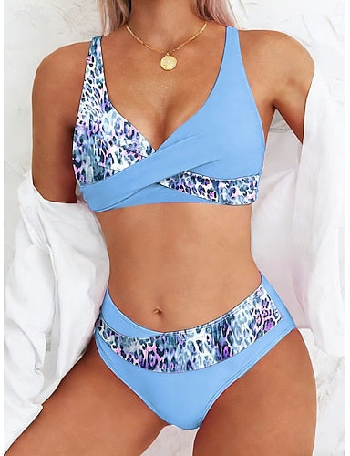 Swimwear Bikini Cheeky Swimsuit Vacation Graphic Polka Dot V Neck Sleeveless Bathing Suits