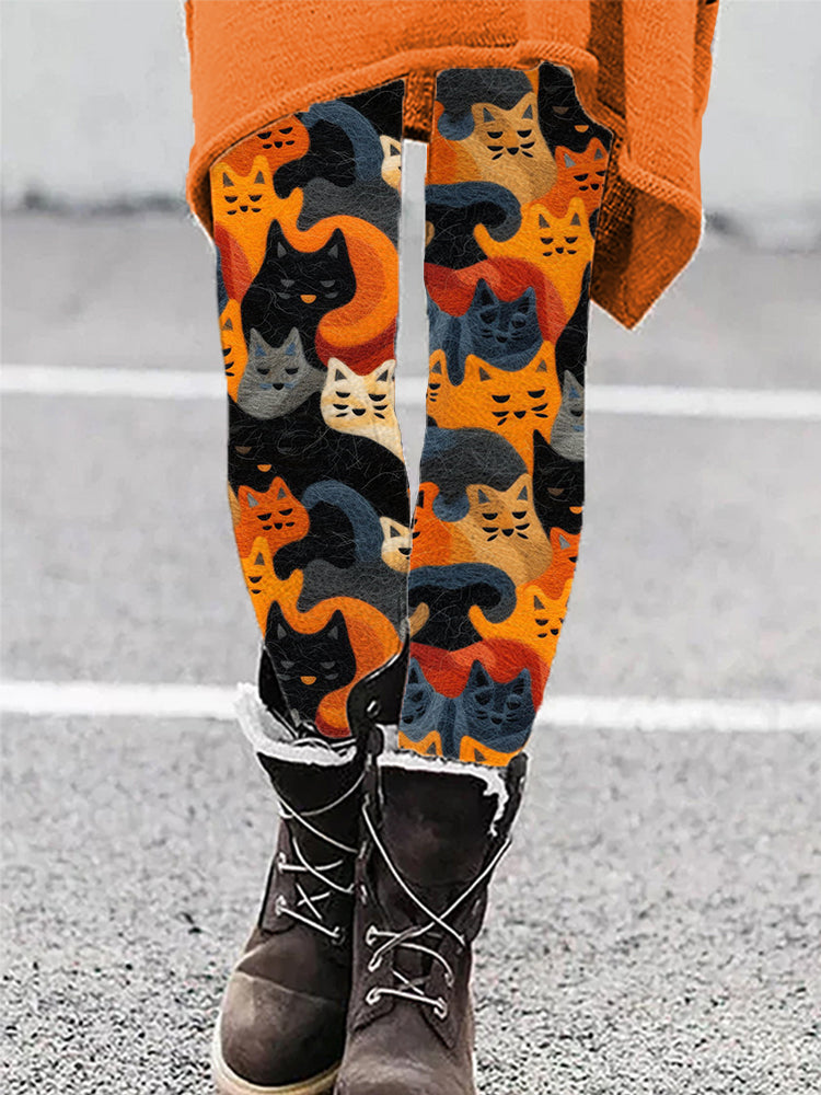 Wool Felted Cute Cat Cozy Leggings elevenforest
