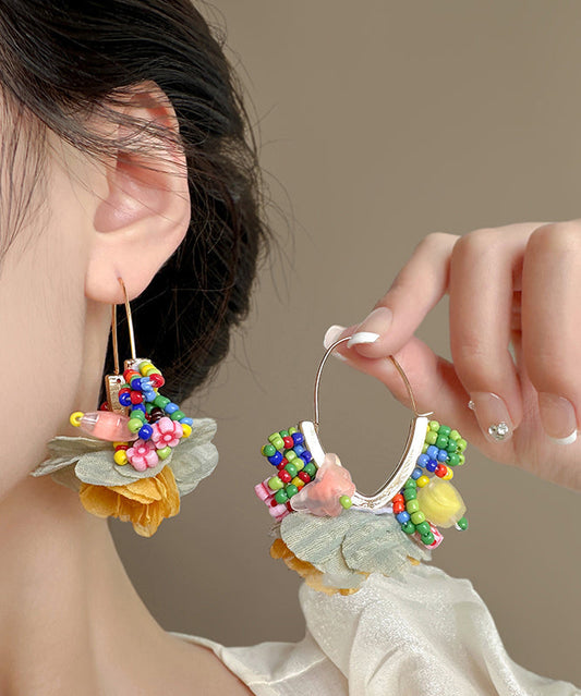 Stylish Rainbow Copper Alloy Hoop Earrings
