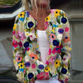 Vintage Floral Art Pattern Cozy Cardigan Sweater elevenforest