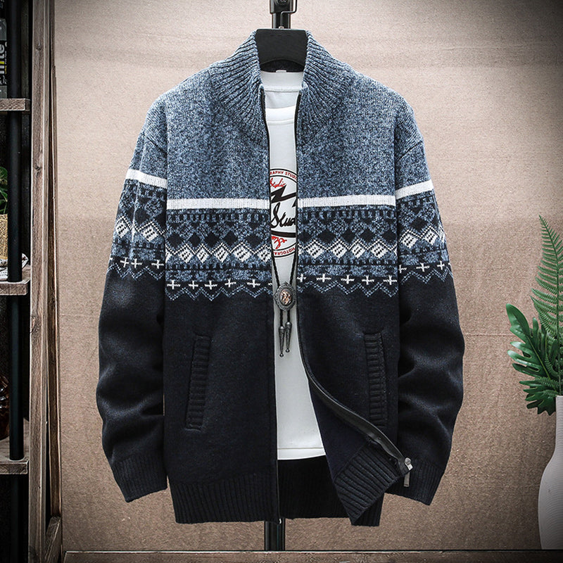 Men's Vintage Knitted Pattern Cardigan Sweater elevenforest