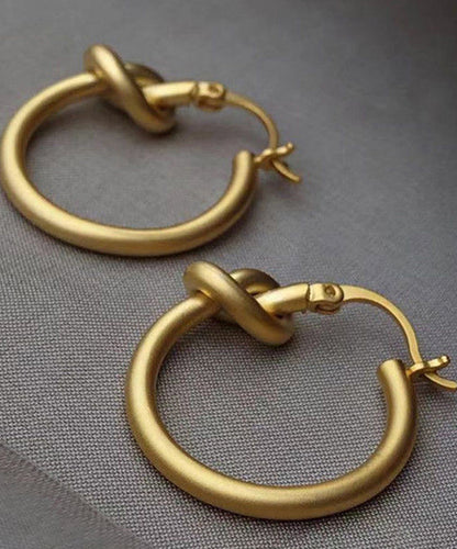 Vogue Gold Sterling Silver Overgild Dull Polish Circle Hoop Earrings