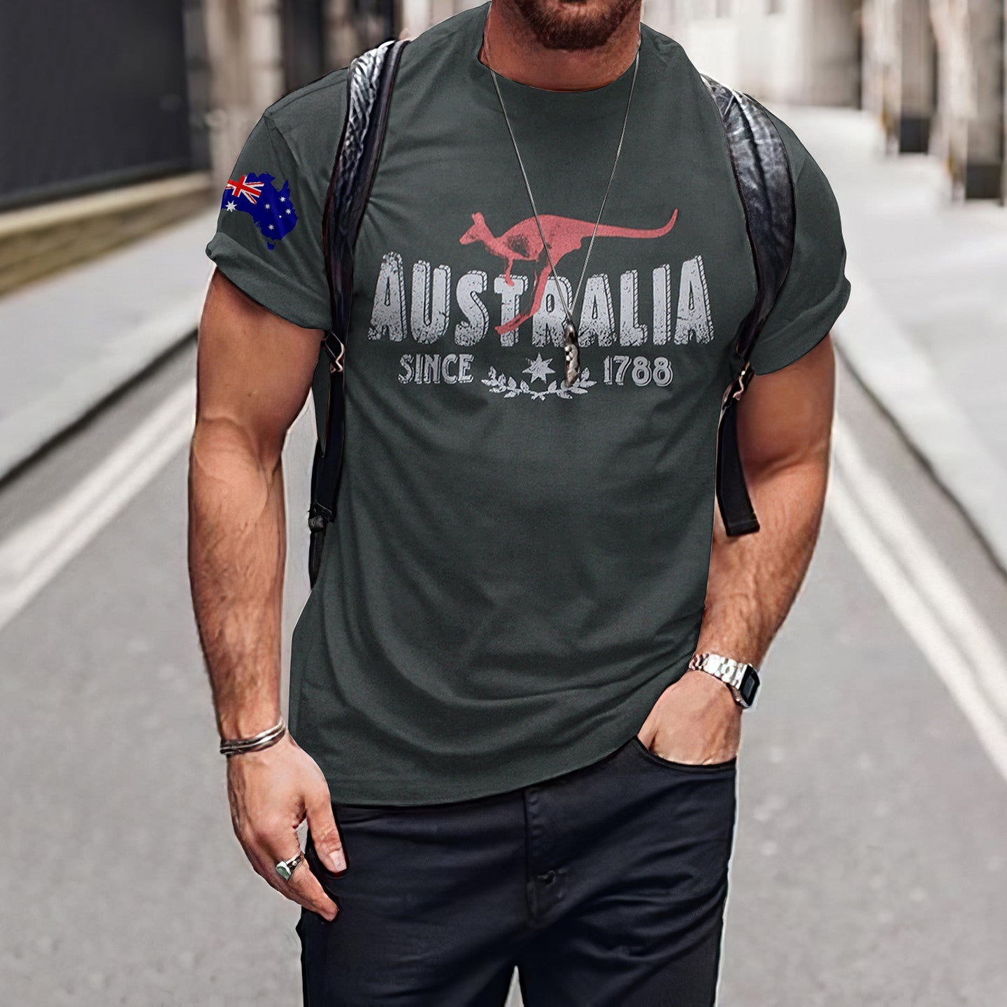 Australia Since 1788 Kangaroo Print T-shirt elevenforest
