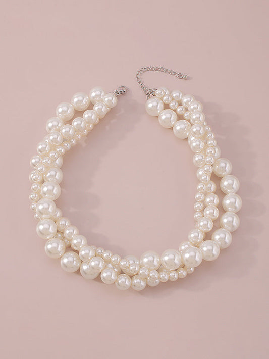 Imitation Pearl Three Pieces Necklaces Accessories Dainty Necklace