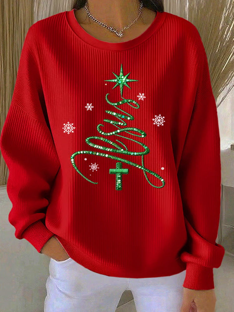 Comstylish Women's Casual Faith Christmas Sweatshirt