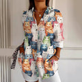 Colorful Cat Pattern Comfortable Women's Shirt elevenforest