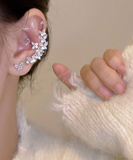 Fine Silk Alloy Zircon Stud Earrings
