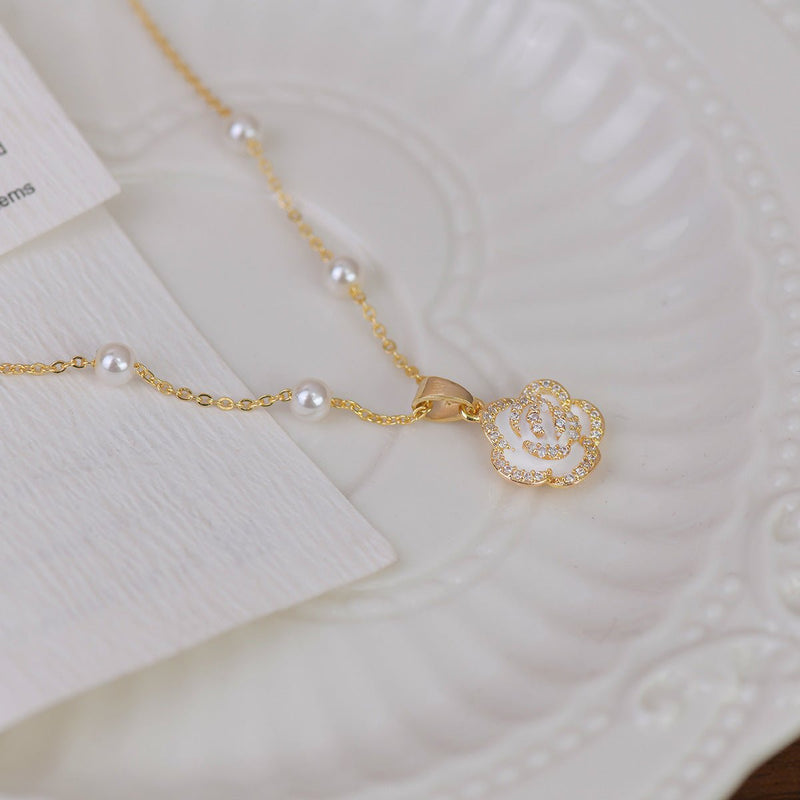 White Camellia Necklace