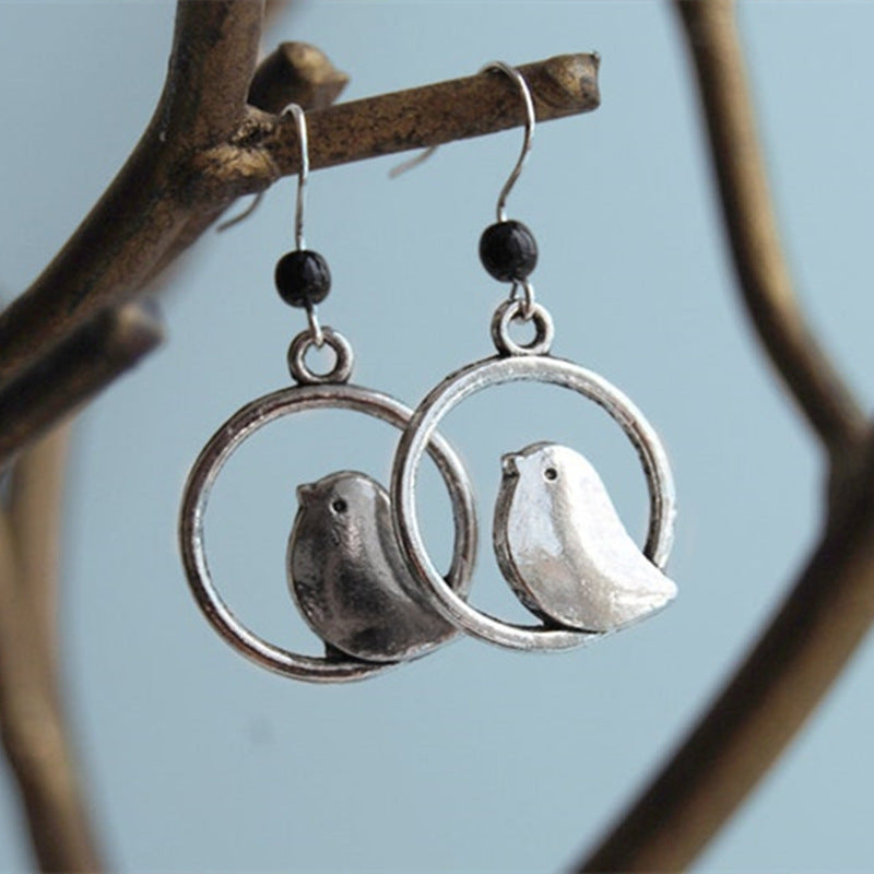 Style Gem Bird Pendant Earrings