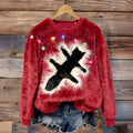 Cat Christmas Art Cozy Plush Sweatshirt elevenforest