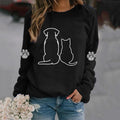 Women's Cat And Dog Lover Shiny Paw Casual Sweatshirt elevenforest