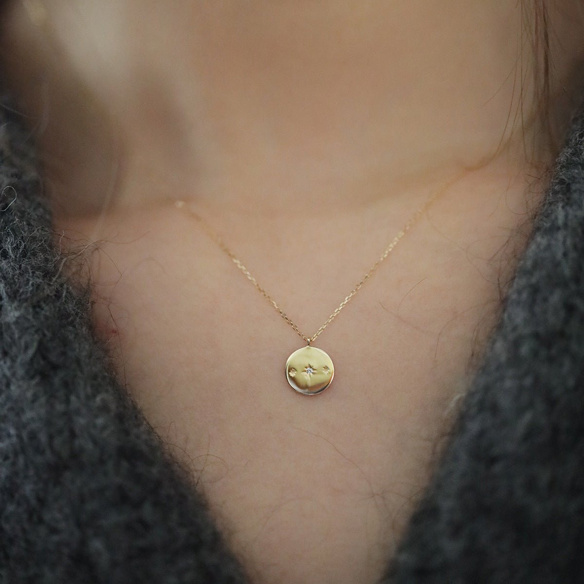 Celestial Coin Pendant Necklace