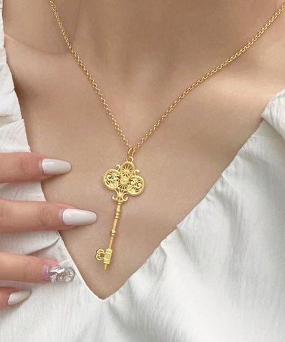 Gold Ancient Gold Key Pendant Necklace