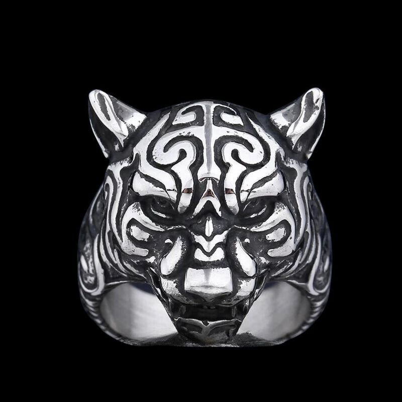 Cheetah Head Ring