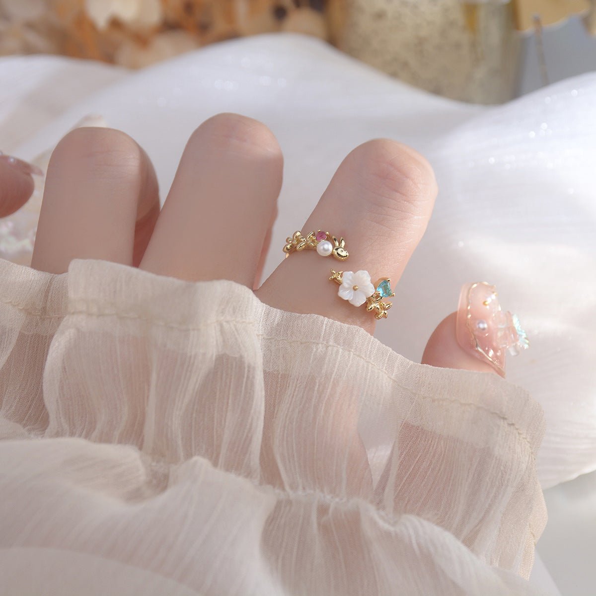 Cherry Blossom Ring Set