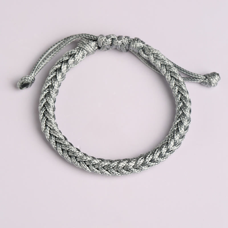 Colorful Eight Thread Peace Knot Wax Cord Braided Bracelet