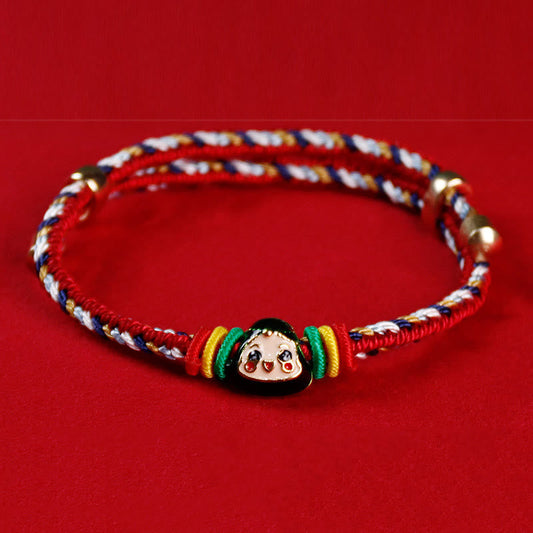 Colorful Rope Fu Character Luck Handmade Bracelet