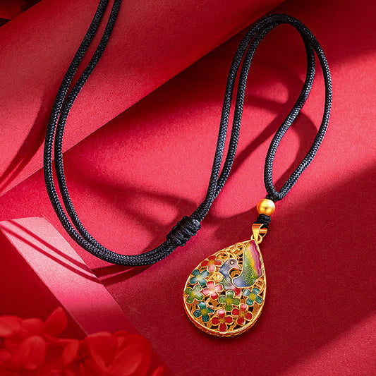 Copper Gold Phoenix Necklace | Luck Strength Protection Pendant