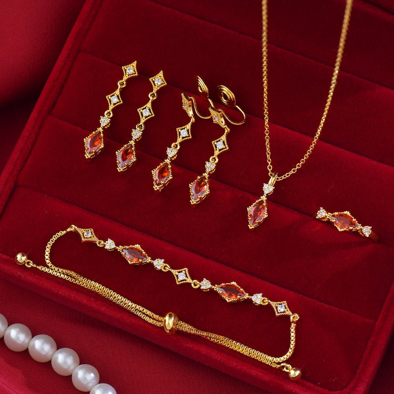 Crimson Lattice Bracelet