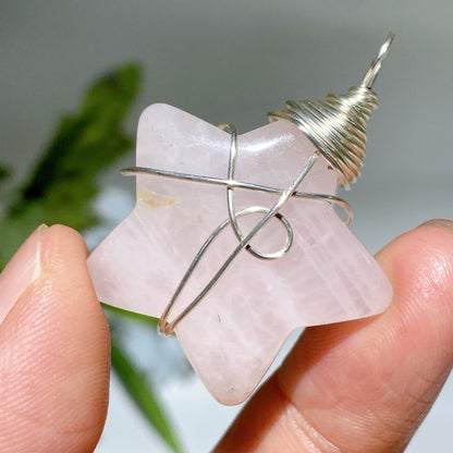Crystal Star Pendant With Black Cord Necklace