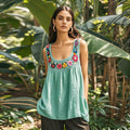 Vintage Ethnic Floral Embroidery Pattern Women's Vest artswardrobe