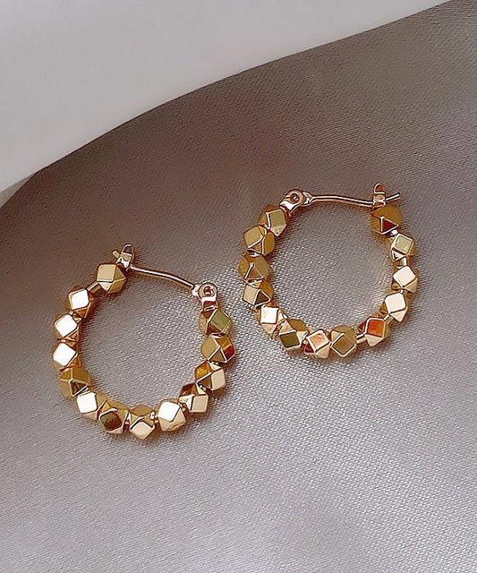 Original Design Gold Copper Overgild Broken Silver Hoop Earrings