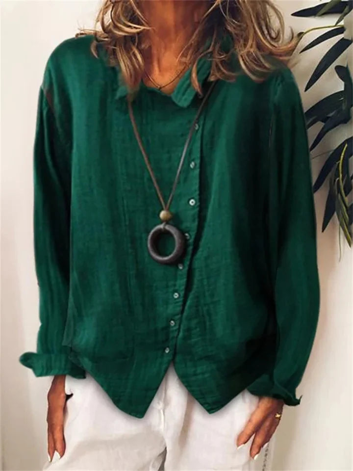 LM | Asymmetric button-up blouse