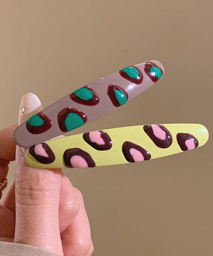 Fine Acrylic Drip Glaze Leopard a Pair Hairpin