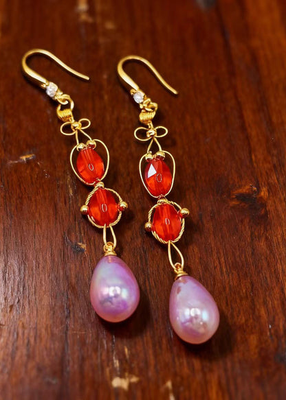 Lavender Tasseled Acrylic Drop Earrings