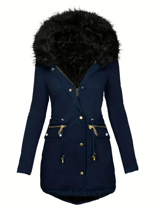 LM | Parka jacket with faux fur hood and drawstring