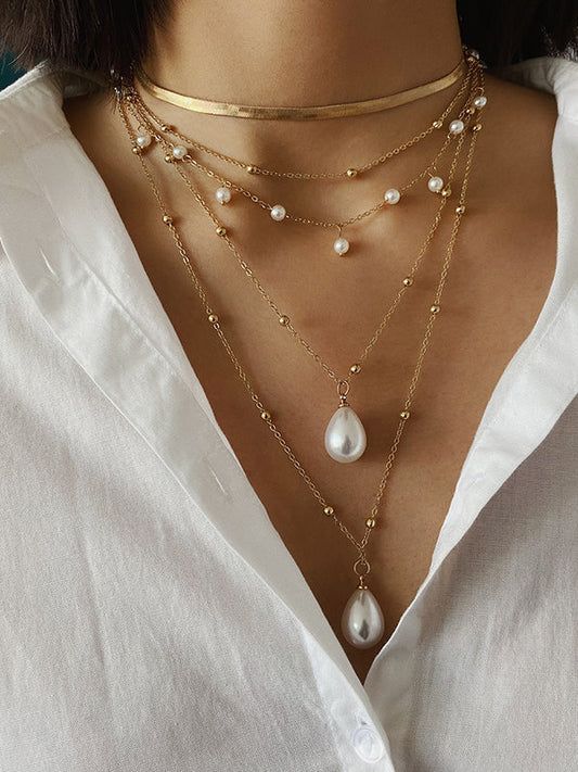 Original Statement Geometric Chains Necklace