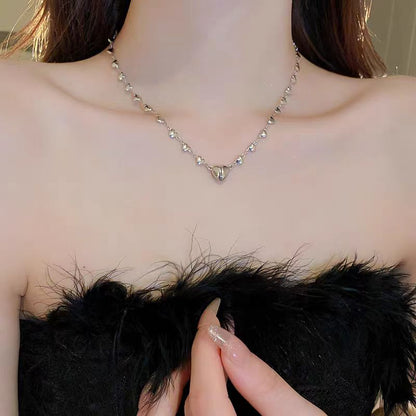 Silk Copper Metal Love Necklace