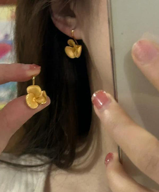 Brief Gold Sterling Silver Overgild Stud Earrings