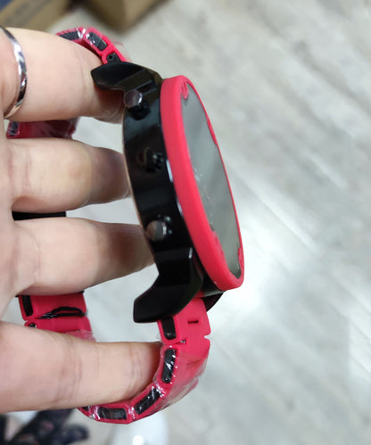 Red Alloy Quartz Movement Hollow Out Watches