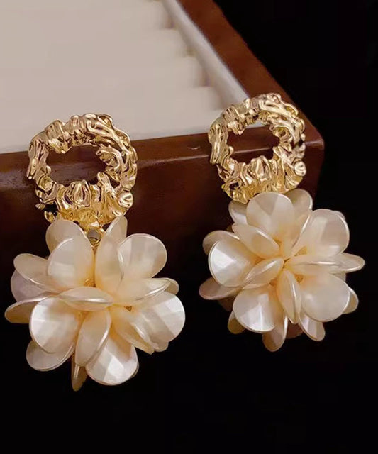 Gold Copper Overgild Resin Hoop Earrings