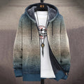 Men's Colorblock Abstract Art Cozy Full Zip Hooded Cardigan artswardrobe