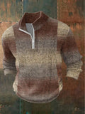 Men's Retro Print Casual Zipper Sweatshirt artswardrobe