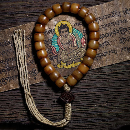 10mm Yak Bone Wrist Mala for Strength, Balance & Protection